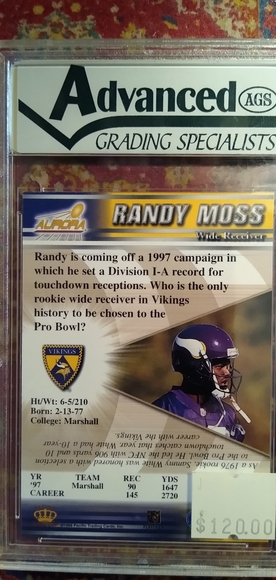 Randy Moss 1998 Aurora - Picture 2 of 2